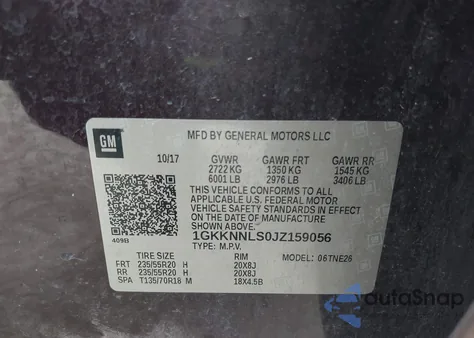 2018 GMC Acadia Slt-2 from USA, damaged, VIN 1GKKNNLS0JZ159056